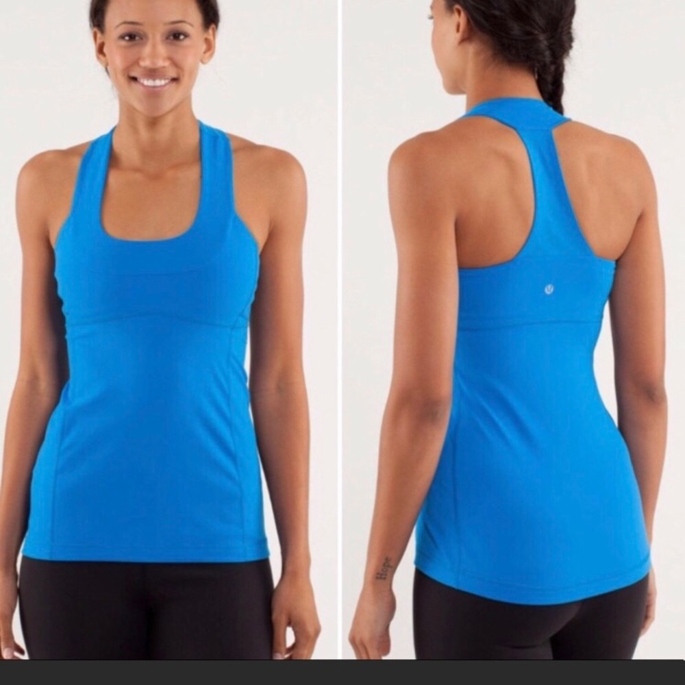 Lulu🍋 Blue Scoop Neck workout Tank